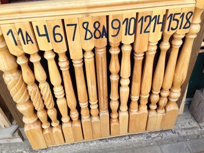 Балясины №1-18, 50х50 мм, сосна без сучков м.пог. 43595700 - фото 5252